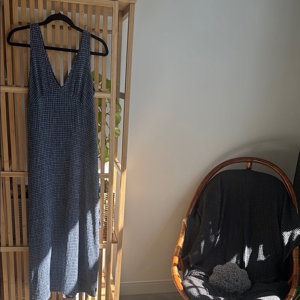 AFENDS blue seersucker maxi dress